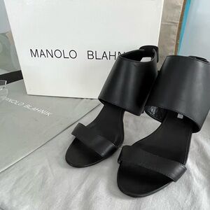 Manolo Blahnik - Loyal Calf Black sandals/slingback heels